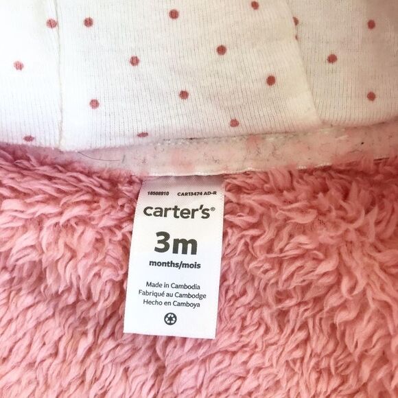Carters pink hooded teddy pram EUC 3 months - Picture 4 of 5